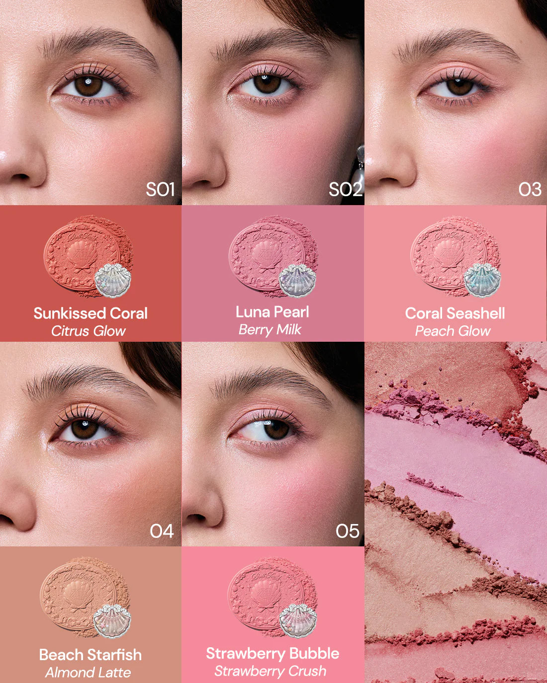 Shell's Jewel Silk Satin Blush - Flower Knows