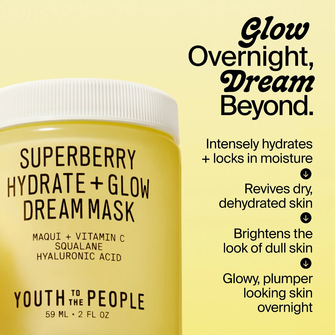 Superberry Hydrate + Glow Dream Night Cream + Mask with Vitamin C – Youth To The People