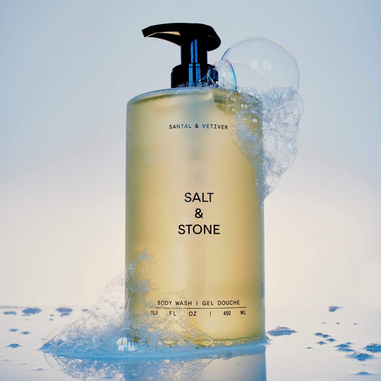 Santal &amp; Vetiver Refillable Body Wash with Niacinamide + Probiotic – Salt &amp; Stone