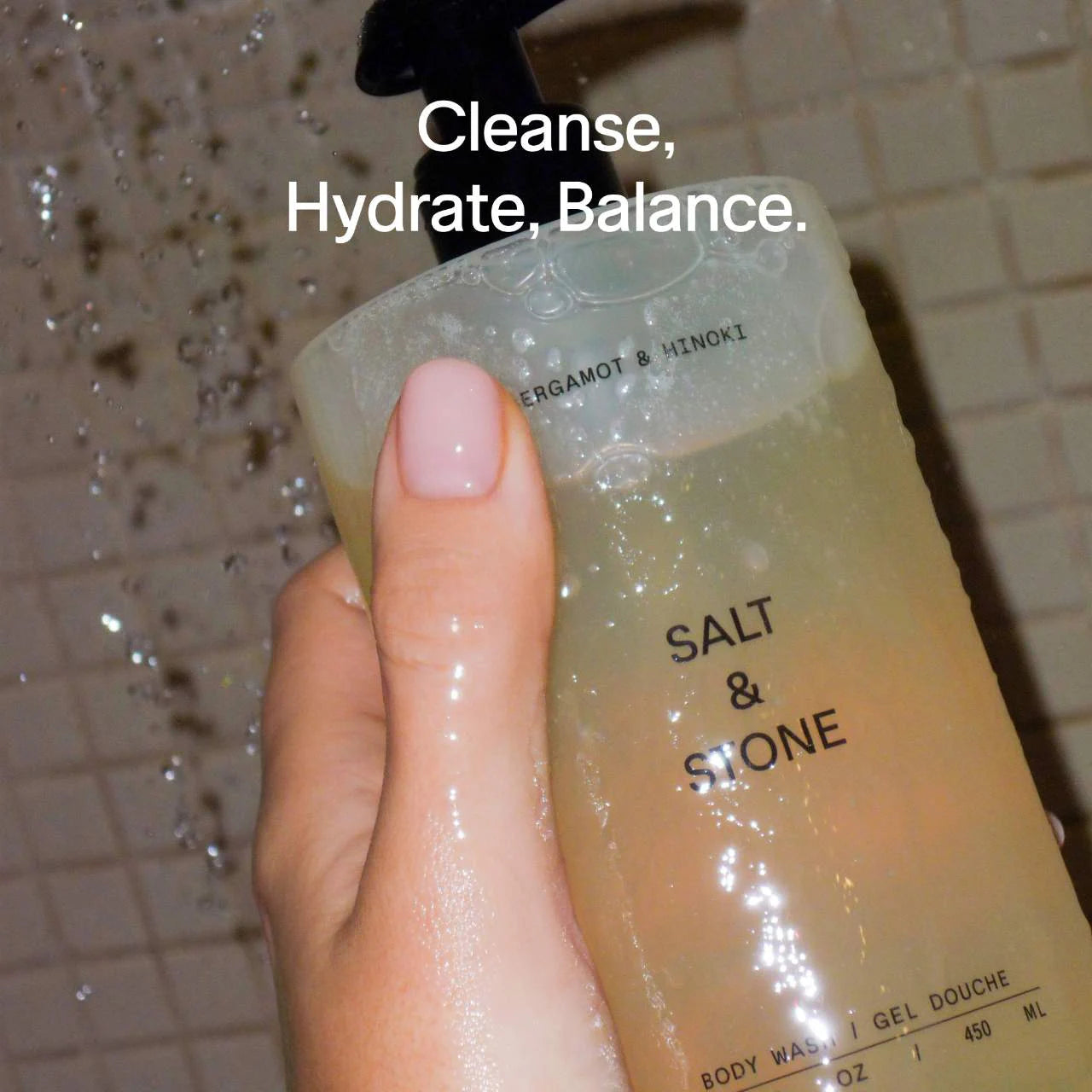Santal &amp; Vetiver Refillable Body Wash with Niacinamide + Probiotic – Salt &amp; Stone