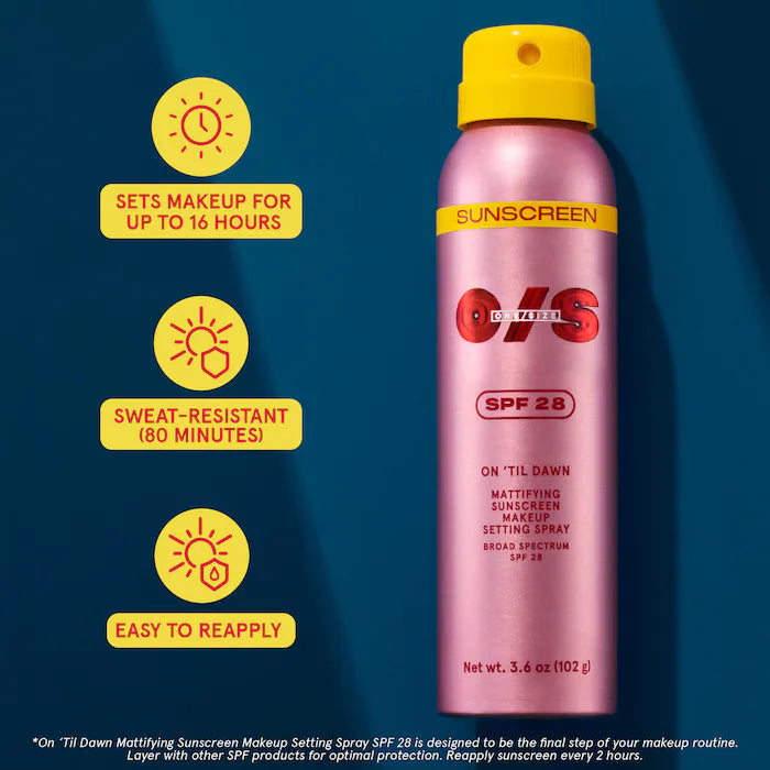 On 'Til Dawn Mattifying Sunscreen Makeup Setting Spray SPF 28 - One Size