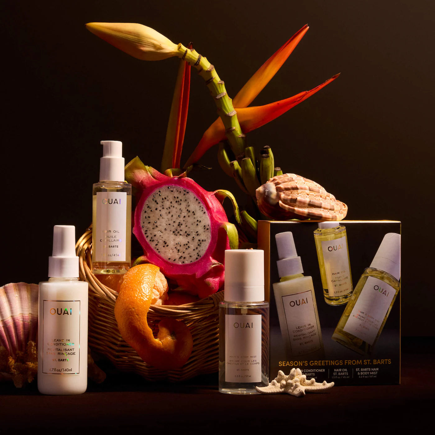 OUAI St. Barts Hair &amp; Body Mist, Leave In Conditioner &amp; Hair Oil Gift Set – OUAI