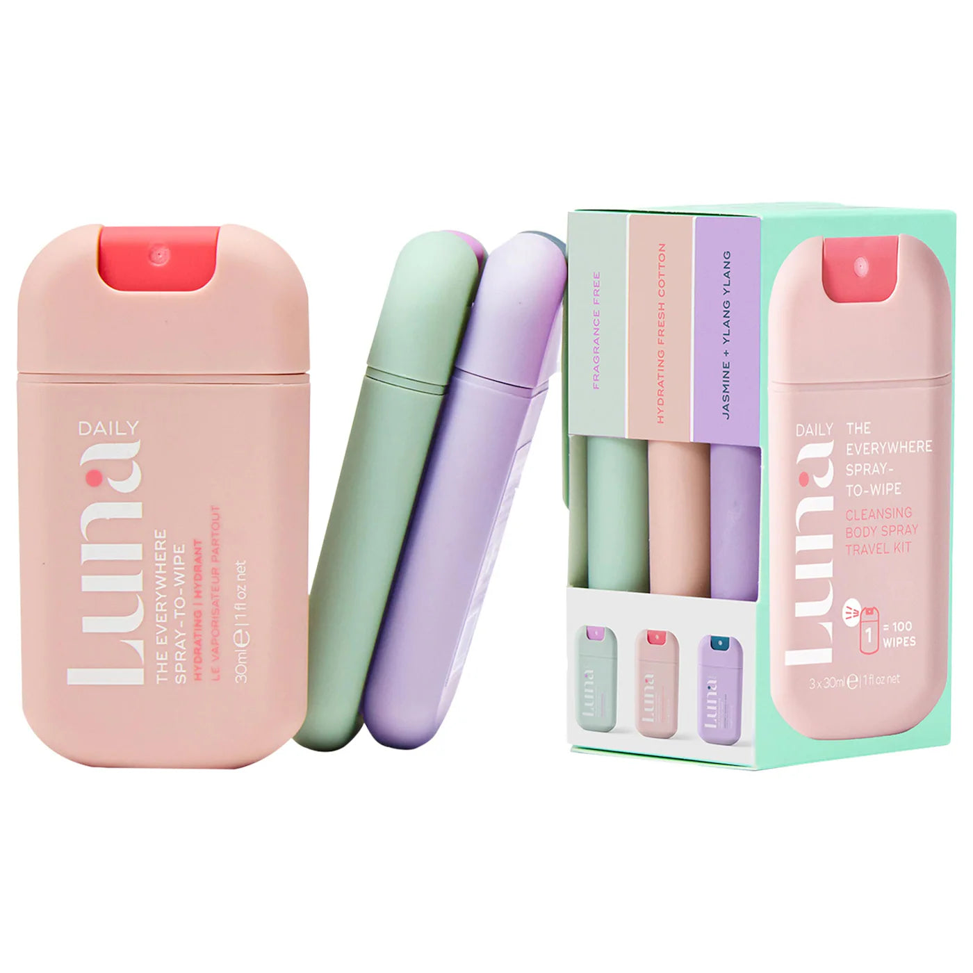 Luna Daily The Everywhere Spray-to-Wipe Mini Trio Holiday Set – LUNA DAILY