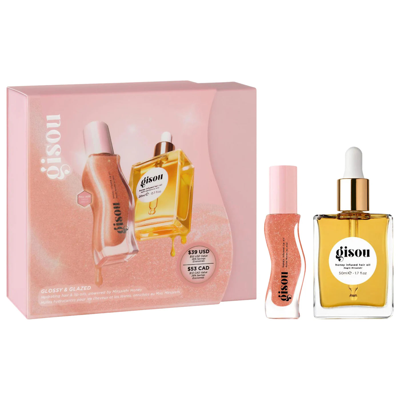 Gisou Glossy &amp; Glazed Hair &amp; Lip Oil Gift Set – GISOU
