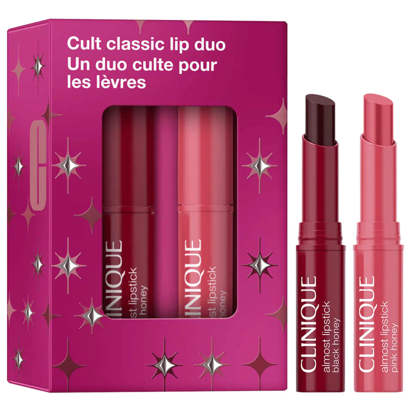 CLINIQUE Mini Cult Classic Pink &amp; Black Honey Lip Gift Set – CLINIQUE