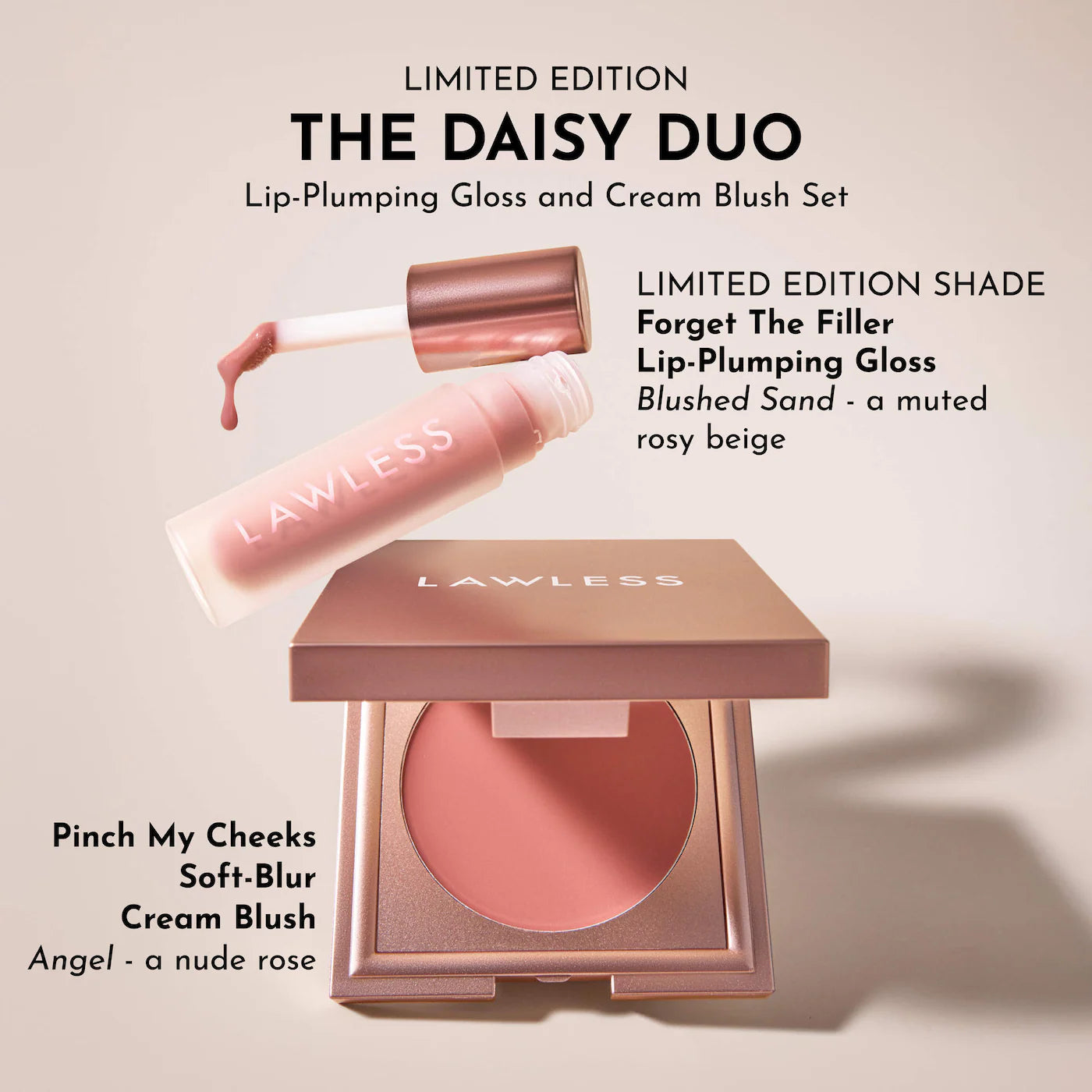 LAWLESS The Dreamy Daisy Lip-Plumping Gloss and Cream Blush Set – LAWLESS