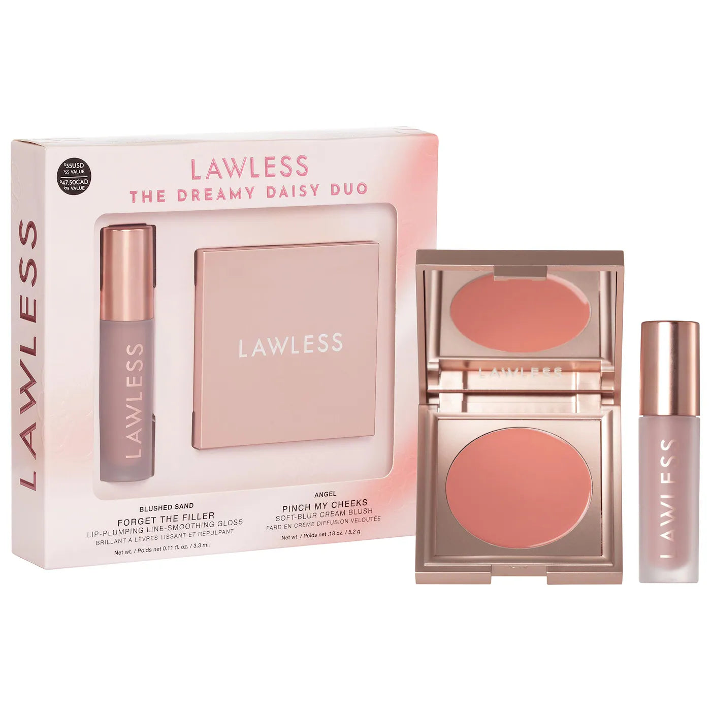 LAWLESS The Dreamy Daisy Lip-Plumping Gloss and Cream Blush Set – LAWLESS